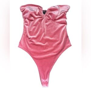 Wild Fable Soft Pink Velvet Bodysuit